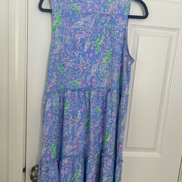 Adorable Lilly Pulitzer Cotton Sleeveless Tiered Dress Large - Picture 3 of 7